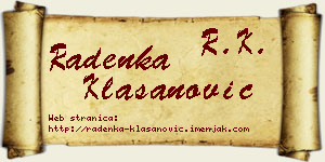 Radenka Klasanović vizit kartica